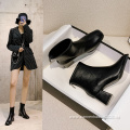 black suede half heel good quality boots